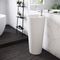1.75' 'ड्रेन चमकदार सफेद सिरेमिक पदस्थ बाथरूम सिंक क्रोम फिनिश ओवरफ्लो के साथ